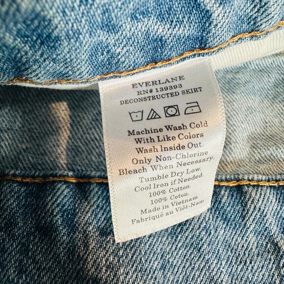 Everlane The Denim Reconstructed Skirt Blue 25 - Picture 7 of 10